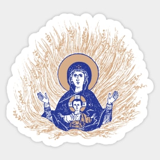 The Unburnt Bush | The Burning Bush | Divine Vision | Blue Gold Sticker